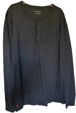 UNTUCKIT Shirt Men’s Large Slate Ultrasoft Henley Base Layer Warm Cozy Preppy
