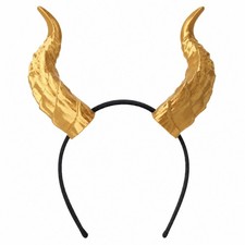 3D Gold Devil Horns Headband for Adult Halloween Cosplay