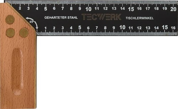 Tecwerk Schreinerwinkel Schenkel-L.250Mm M.Gehrung Kurzer Schenkel 150Mm Winkel-image