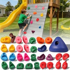 32 PCS Rock Climbing Holds for Kids,Rock Climbing Wall Grips Climbing Rocks W...