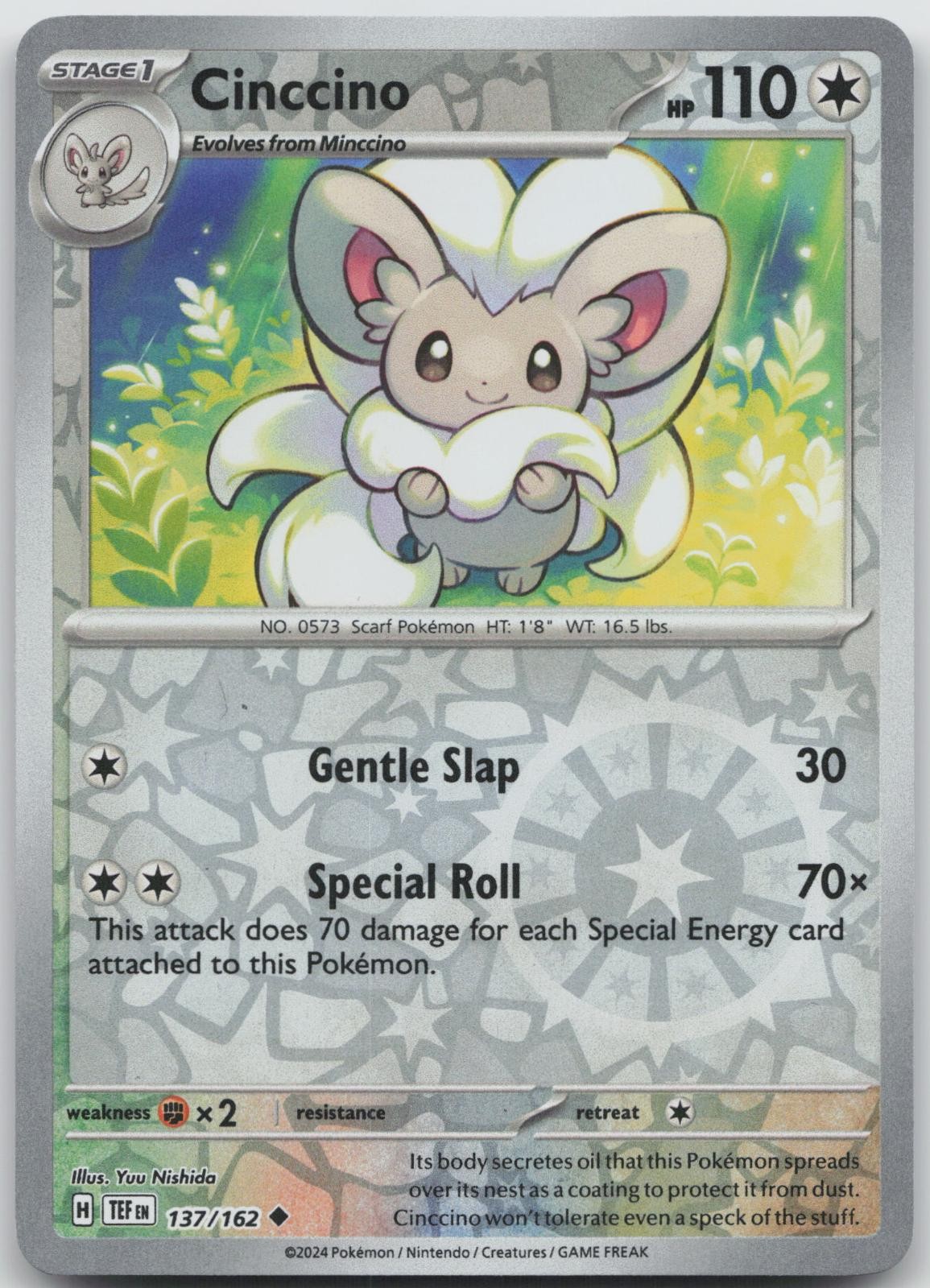 Cinccino 137/162 Uncommon Temporal Forces Pokemon Reverse Holo Near Mint