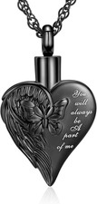 Shajwo Cremation Jewelry Butterfly Heart Urn Necklaces for Ashes for Women Men M
