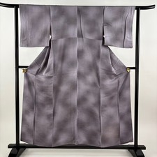 JAPANESE KIMONO FINE PATTERN ASH PURPLE 156.5cm 5 ft 2 in PURE SILK B2353