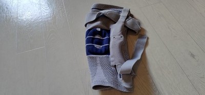 Bandage Orthese Bauerfeind GenuTrain S Pro Größe 2 rechts blau / grau
