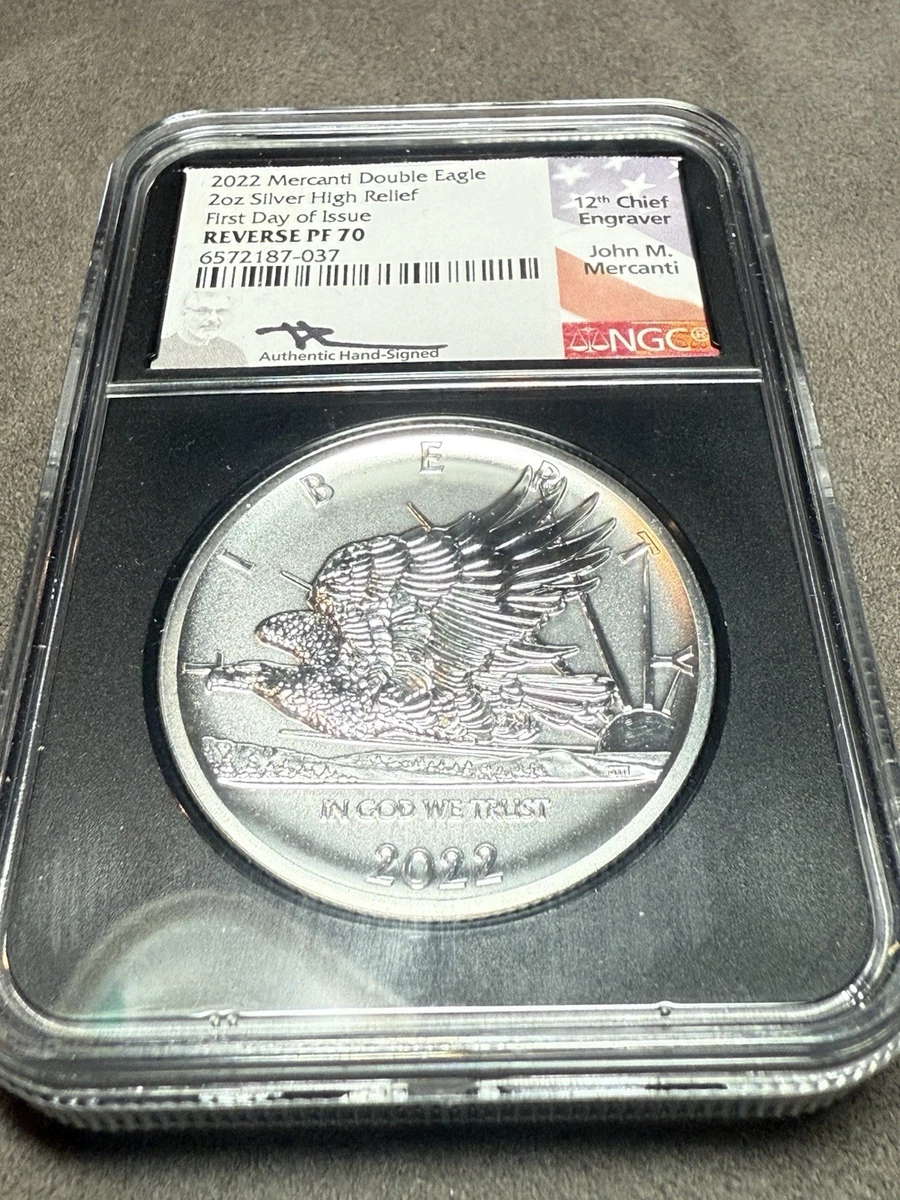 2022 2oz .999 Silver Mercanti HR Double Eagle Reverse Pf NGC Pf70