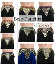 Tribal belly dance costumes Wrap Hip Scarves - Pack of 10 different Gold Coin