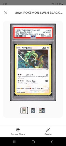 2024 Pokemon SWSH Black Star Promo 029 Rayquaza Cosmos Holo - Sea & Sky - PSA 10
