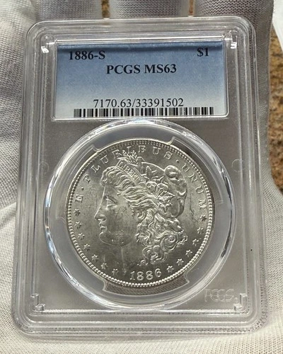 1886-S Morgan Silver Dollar PCGS MS 63