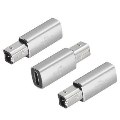 USB C to Printer  Convert Adapters Type C to USB B Adapters Silver /3 Pcs
