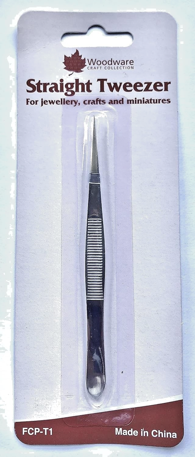 Woodware Straight Fine Tip Tweezers Jewellery Miniatures Birthday Card Making