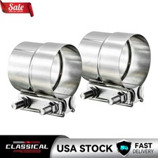 2pcs Stainless Steel 2.75 Lap Joint Exhaust Band Clamp For Muffler Pipe. 2pcs Stainless Steel 2.75 Lap Joint Exhaust Band Clamp For Muffler Pipe.