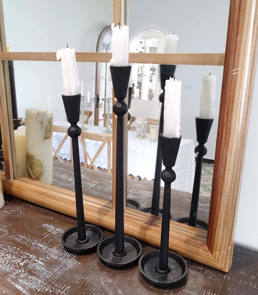 Iron Taper Candle Holder Set 3 - Decorative Candle Stand - Candlestick Holder... - Image 3 of 4