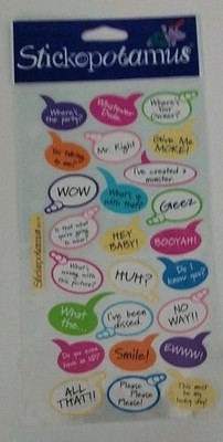 Bubble Captions~Funny~Stickopotamus~Scrapbook Stickers~Crafts~Cards~Binders~NIP