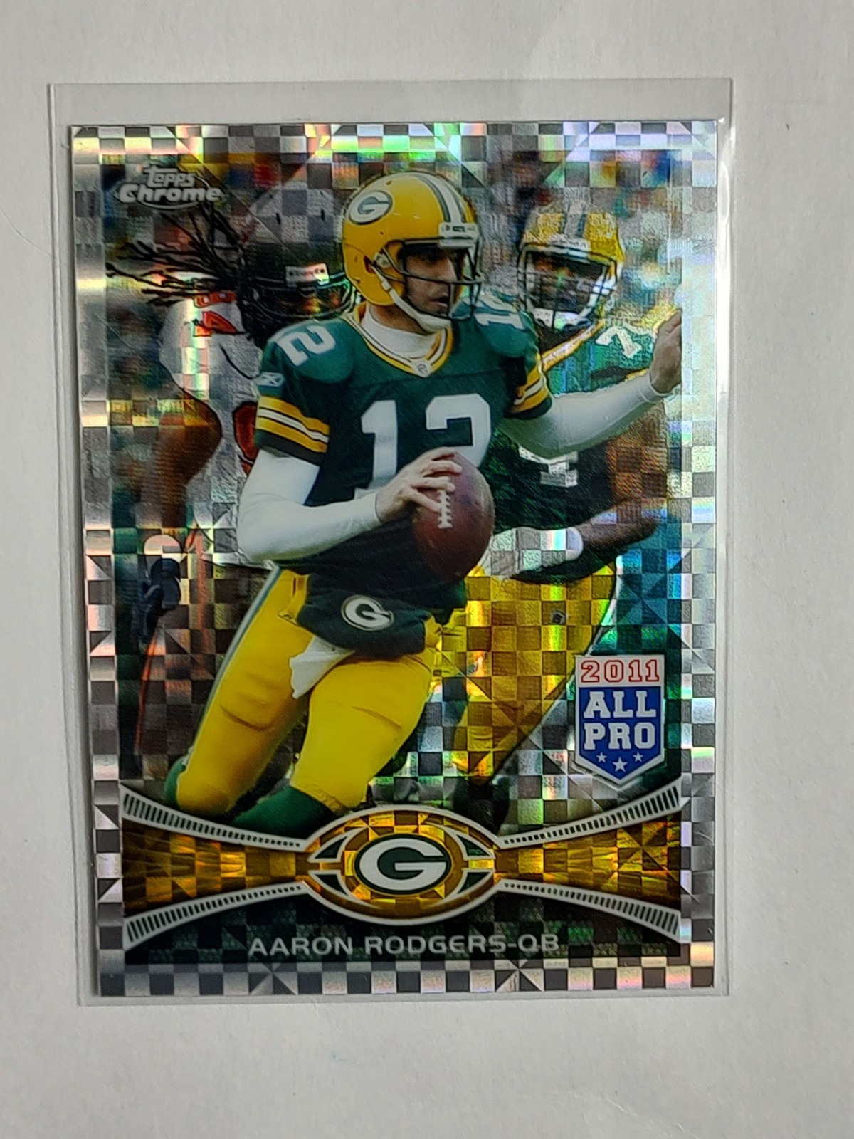 2012 TOPPS CHROME XFRACTOR ALL PRO AARON RODGERS FOOTBALL CARD #50