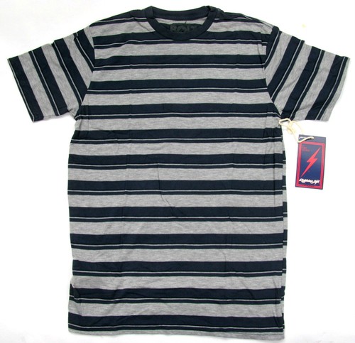 Lightning Bolt T Shirt Soda Stripe Short Sleeve Dress Blue  Retro Vintage Styled - Picture 3 of 4
