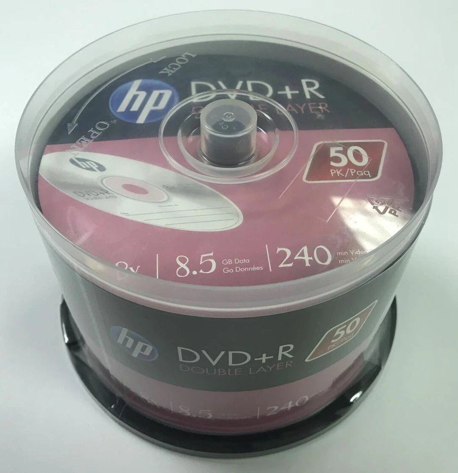 50PCS NEW HP DUAL Layer DVD+R ,8X 8.5GB 240min , DRDL08050CB, FREE 2 DAY SHIP - Image 3 of 3