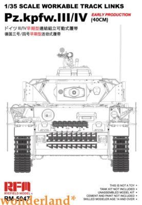 Ryefield-Model 1/35 5047 WORKABLE TRACK LINKS PZ.KPFW.III/IV EARLY PRODUCTION