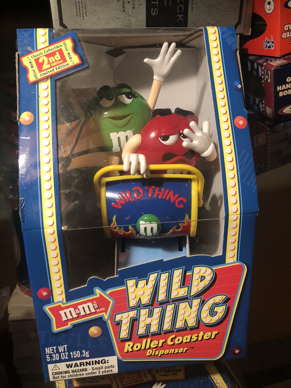 Brand New 2002 M&M's WILD THING Roller Coaster Dispenser Sealed In
