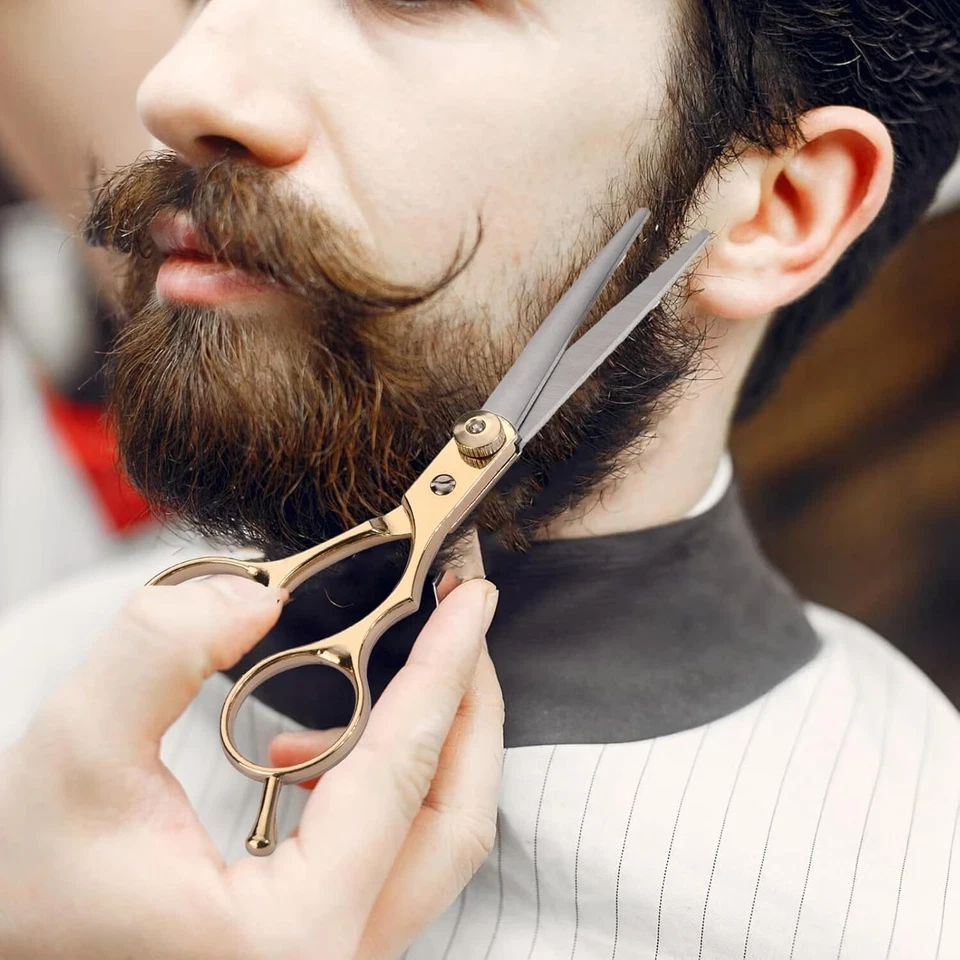 Kit de barberia profesional con tijeras y capa para el cabello pelo nabajas - Imagem 4 de 4