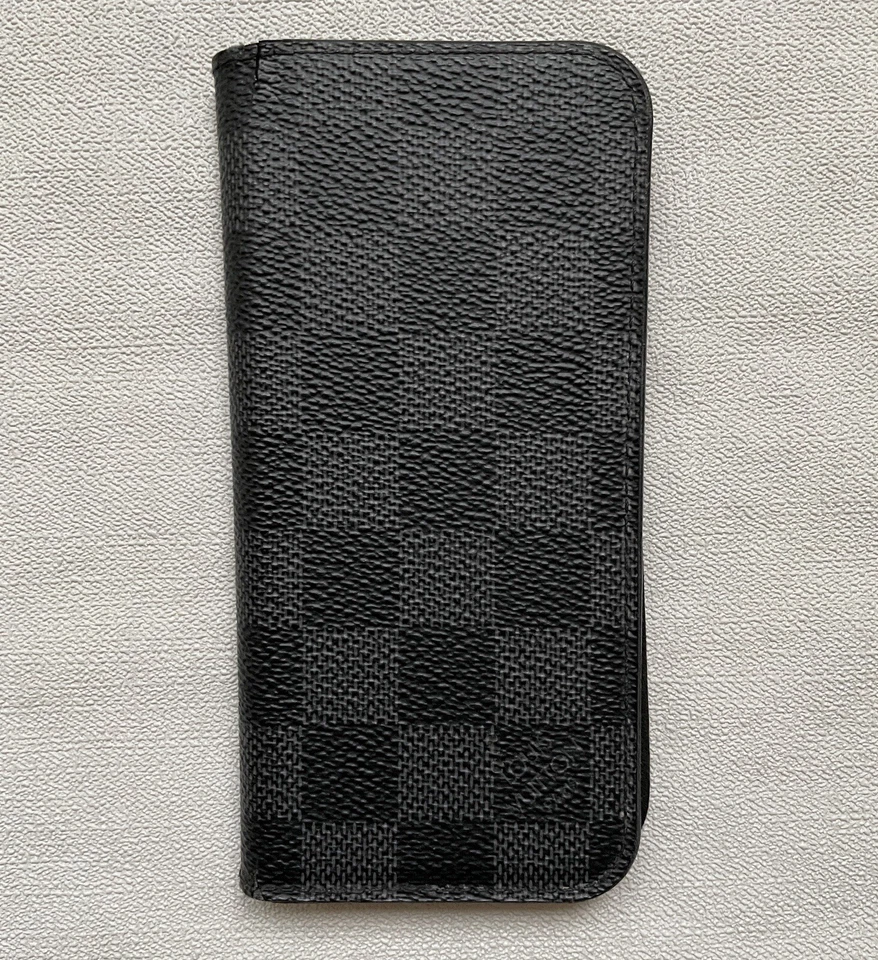 Louis Vuitton iPhone 5/5S Heckered Negro Abatible Teléfono Estuche Billetera Tarjetero Foto 3 de 4