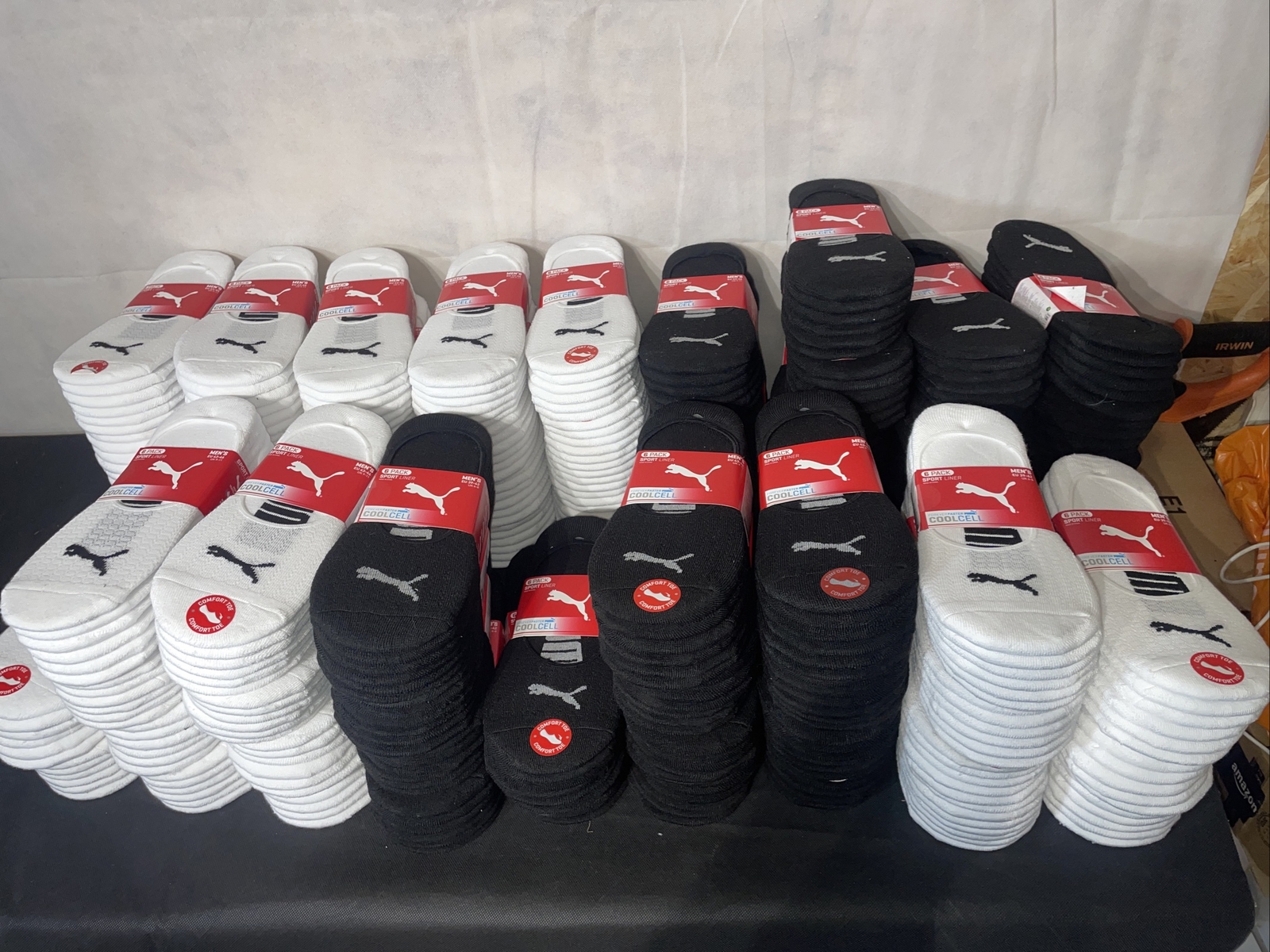 2 packs of mens puma sport liner trainer socks. new size 911. 12 pairs