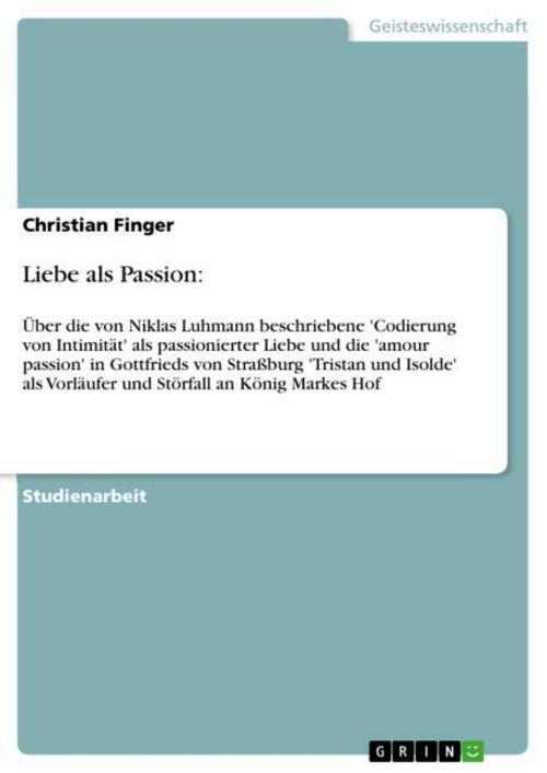 Thumbnail - Liebe Als Passion: Christian Finger