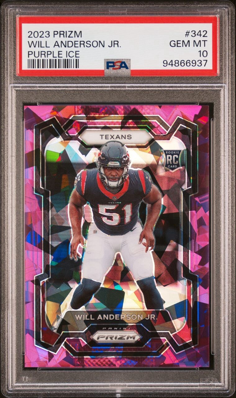 2023 Panini Prizm #342 Will Anderson Jr Purple Ice 225/225 Book End Psa 10 💎🔥