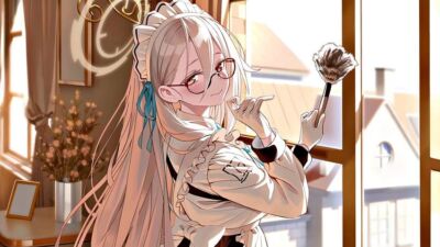 Anime murokasa akane feather duster frilled headwear Stitched Gaming Mat Desk