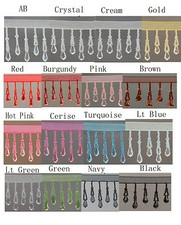 Organza Teardrop beaded trimming fringe  (18 different Colour ) #1N