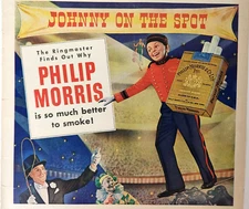 Johnny On The Spot Circus Clown Philip Morris 1947 Ad Magazine Print Cigarette