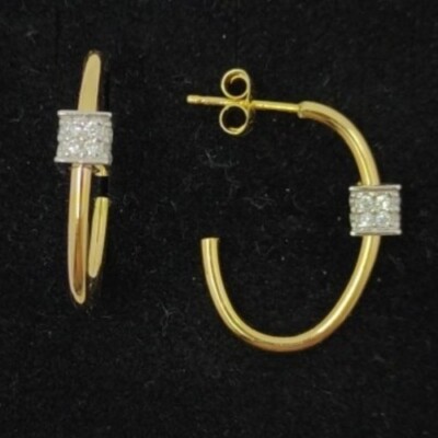 Ohrringe Gold 18k 750 Mls. Ringe Oval Mit Bild Aus Zirkonia