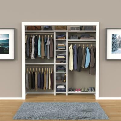 Impressions Basic 48 in. W - 112 in. W White Wood Closet System | eBay