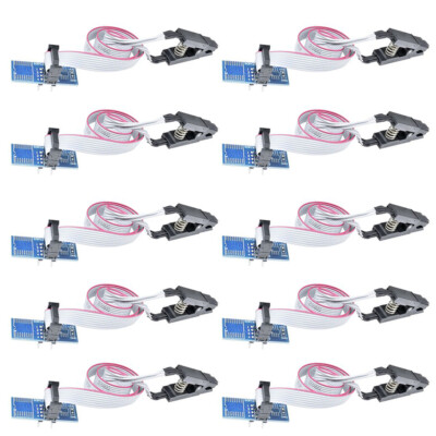 10PCS SOIC8 SOP8 Flash Chip IC Test Clips Socket Adpter BIOS/24/25/93 Programmer