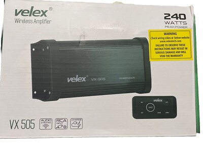 Velex VX 505 Black Wireless 4 Channel Class D Marine Bluetooth