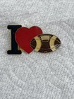 Large NFL FOOTBALL I LOVE FOOTBALL HEART LOGO LAPEL PIN BADGE — photo 4