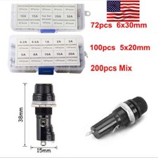 5x20mm 6x30mm Quick Blow Fast Acting Glass Fuses Panel Mounted Screw Fuse Holder