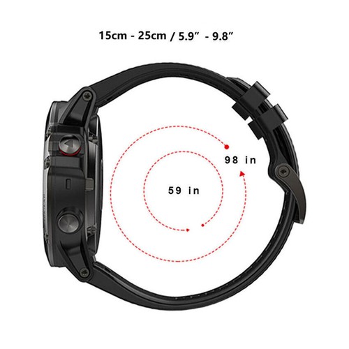 Silicone Wristwatch Band Strap 26MM 22MM For Garmin Fenix 6X/6 Pro 3HR/5/5X - Picture 5 of 21