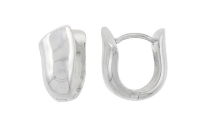 925 Sterlingsilber Huggie gewölbte Creolen U Form Aretes de Plata 1/2 Zoll