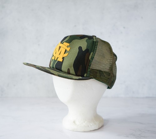 VINTAGE 1980s Camo CM TRUCKER SNAPBACK HAT-USA Made-Mesh- Farm Hunting Cap Mütze - Bild 4 von 14
