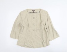 Katies Womens Beige Jacket Blazer Size 12 Button