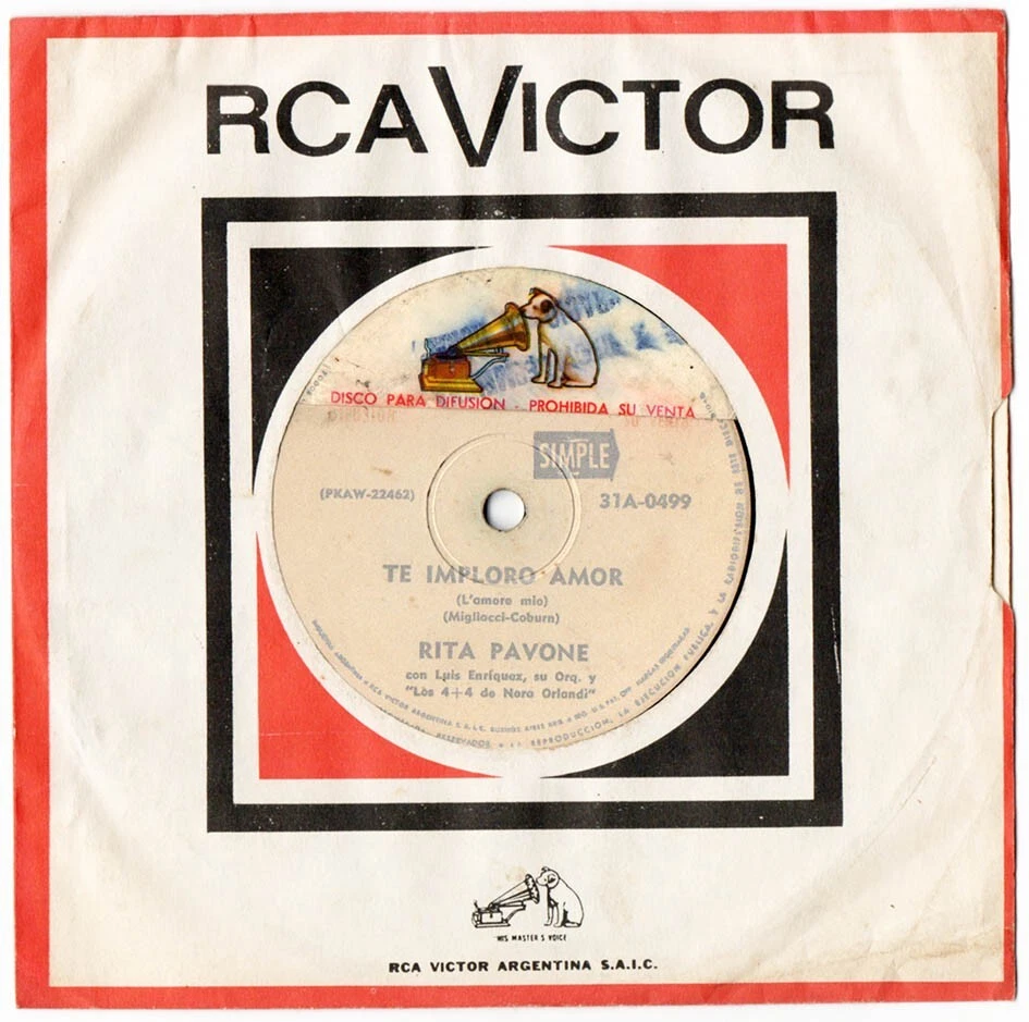 RITA PAVONE L'Amore Mio / San Francesco 7" Argentina Promo 45 RCA  1965 | eBay
