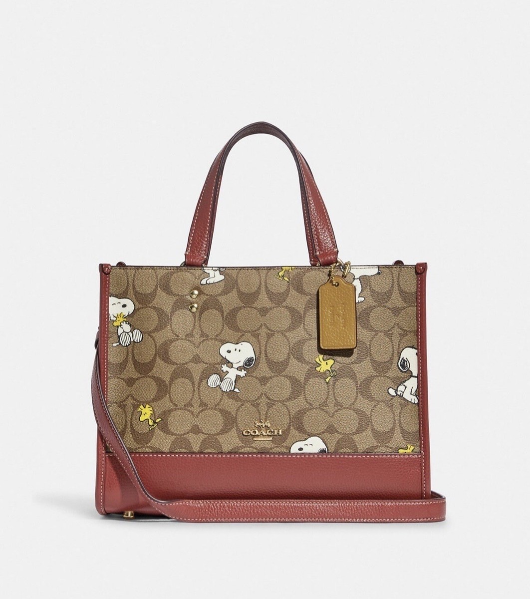 Coach X Peanuts Dempsey Carryall In Signature Canvas With Snoopy