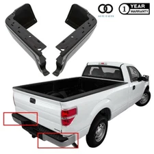Rear Bumper End Caps Black Steel For 2009 2010 2011-2014 Ford F150 w/O Sensor