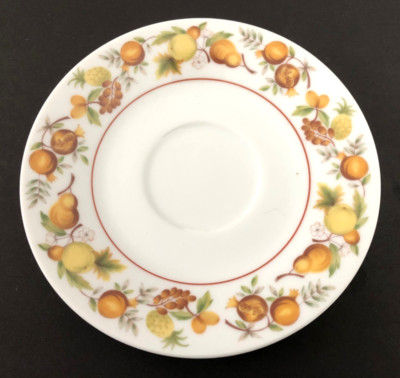 Noritake China ELLOREE 2169 Cook 'n Serve, Green & Orange Fruit - TEA CUP SAUCER