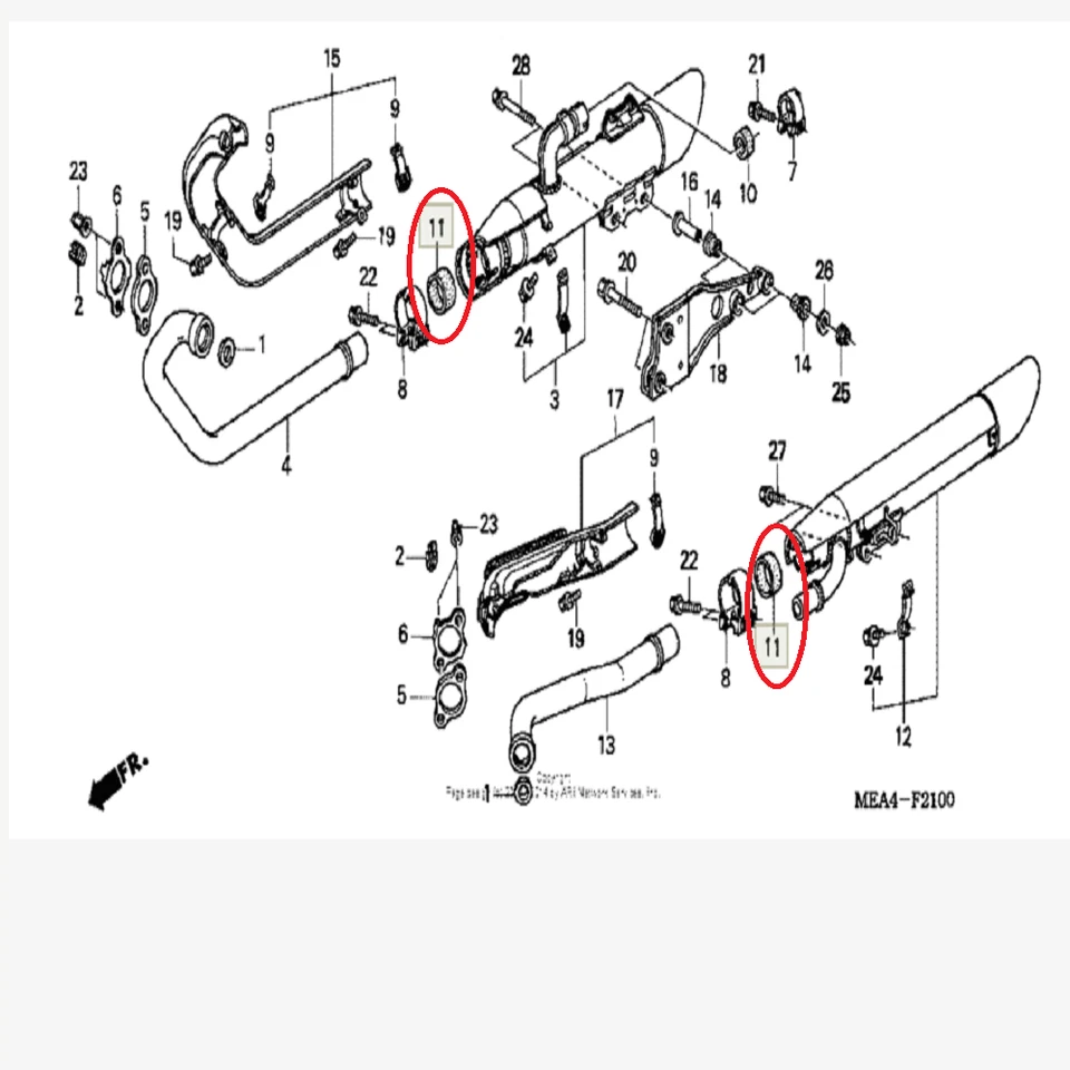 38.2X44.2X25.5 Exhaust Pipe Muffler Gasket For honda VTX1300S VTX1300R VTX1300T - Image 3 of 4