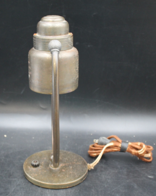 Vtg Atg Steel & Brass Desk Lamp 1930's 1940's Tilt Head Nautical