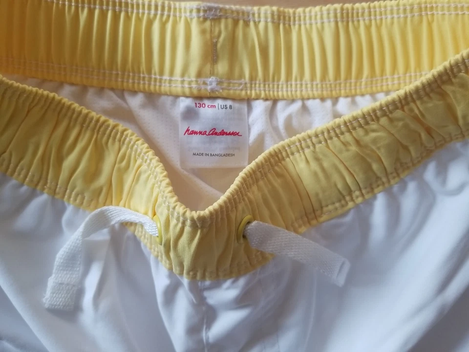 NUEVO CON ETIQUETAS Hanna Andersson COLORBLOCK GOLDFINCH MULTI BLOQUEADOR SOLAR PANTALONES CORTOS DE NATACIÓN 130 8 $48 Foto 2 de 4