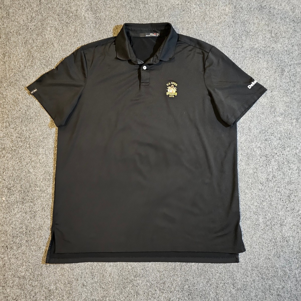 RLX Ralph Lauren Shirt Mens Medium Black US Open 2016 Polo