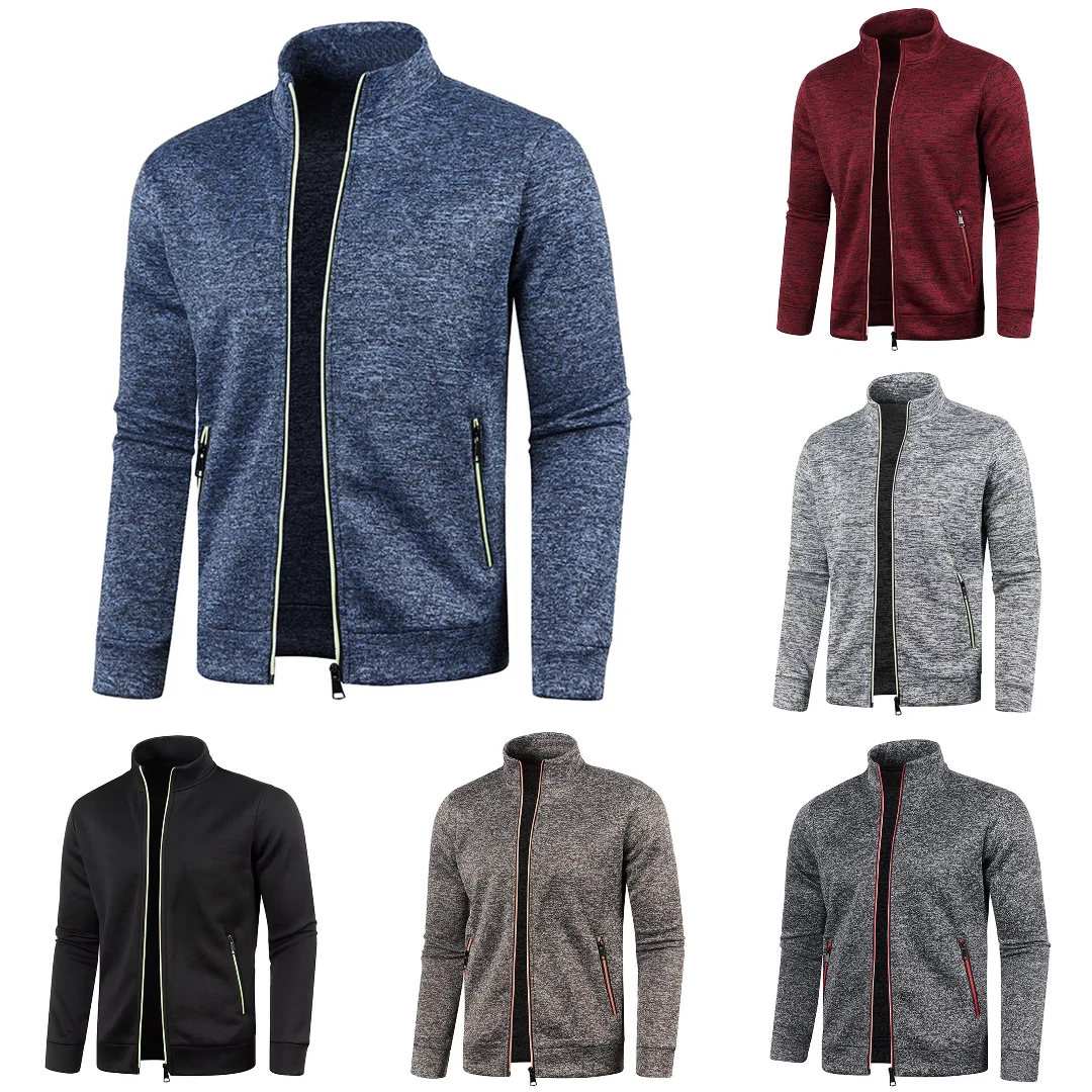 Jacket Men's Zipper Sweatshirt Essentials Full-Zip Outdoor Plain Basic *25% OFF*