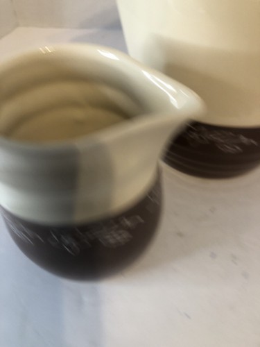 Vtg 1940’s Oxford Pottery Stoneware Lidded Coffee Pot & Creamer Floral Trim - Picture 4 of 9